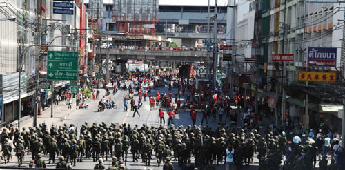 Violence in Thailand is escalating Monday despite government troops attempted to gain control and restore order to the capital Bangkok.