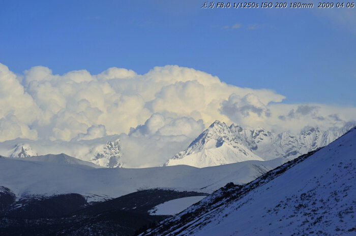 The photo taken on early April this year shows Namjagbarwa, a mountain in the Tibetan Himalaya.