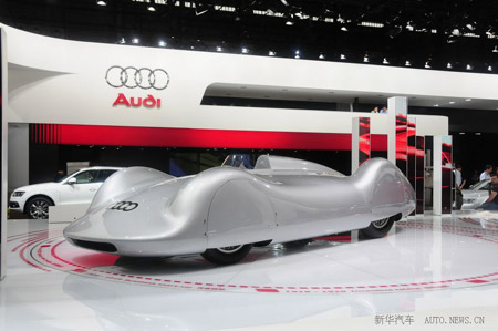 Concept car of Audi is displayed at the Shanghai auto expo in Shanghai, east China.[Xinhua]