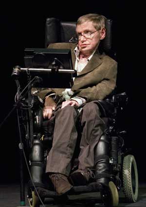 Professor of mathematics at Cambridge University Stephen Hawking discusses theories on the origin of the universe in a talk in Berkeley, California on this March 13, 2007 file photo. [Xinhua/Reuters]