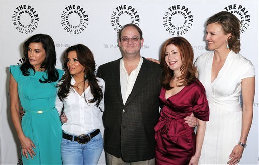 The cast of 'Desperate Housewives' arrive at The Paley Center for Media's Paleyfest 09 in Los Angeles, Saturday, April 18, 2009. From left are : Teri Hatcher, Eva Longoria, Marc Cherry, Dana Delaney, and Brenda Strong. 