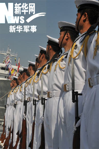 China invited senior naval officers from 29 countries Wednesday to three People's Liberation Army (PLA) Navy vessels on the sidelines of a celebration to mark the 60th anniversary of the founding of the PLA Navy.