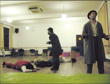 East West Theater's actors rehearse for Samuel Beckett's 1953 masterpiece 'Waiting for Godot.'
