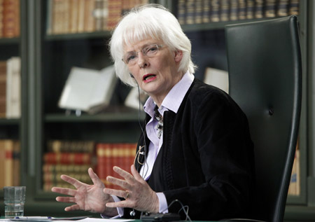 Iceland's Prime Minister Johanna Sigurdardottir answers questions at a news conference with foreign news media in Reykjavik April 25, 2009. Icelanders voted on Saturday in an election likely to give a historic win to the minority centre-left caretaker government that stepped in after protests over an economic crisis toppled the previous administration.(Xinhua/Reuters Photo)