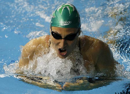 Mirna Jukic of Austria swims on her way to win the silver medal in the women's 200m breaststroke final during the European Short Course Swimming Championships in Rijeka December 12, 2008.