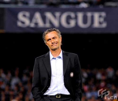 Jose Mourinho coach of Inter reacts during the Serie A match between Napoli and Inter at the Stadio San Paolo on April 26, 2009 in Napoli, Italy.