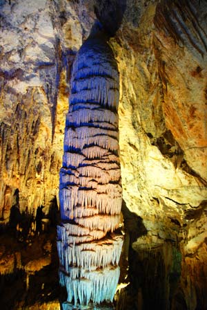 Photo taken on April 24 shows the stalactite in the Furong Karst Cave in Wulong County of southwest China's Chongqing. About 30 different kinds of Sedimentary Characteristics can be found in the single cave, with an area of 37,000 square meters, which draws attention of many experts and tourists.[Xinhua]