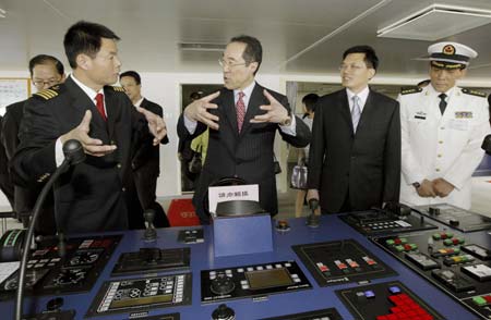 Henry Tang Ying-Yen (L2 Front), chief secretary for administration of Hong Kong Special Administrative Region, visits China