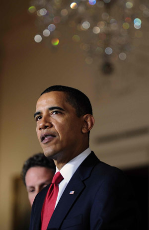 U.S. President Barack Obama delivers remarks on tax reform at the White House in Washington, May 4, 2009. (Xinhua/Zhang Yan)