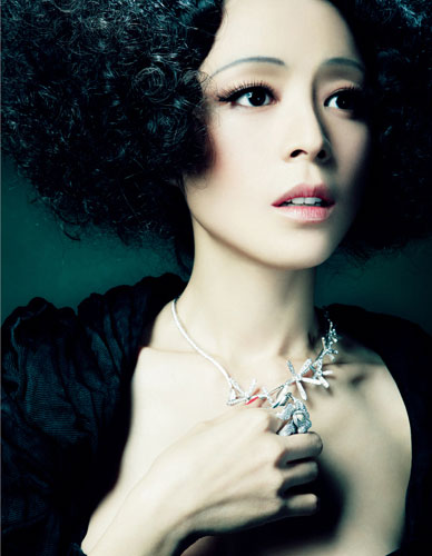 Chinese film actress Zhang Jingchu is featured in the latest issue of 'Bazaar Jewelry' magazine. 