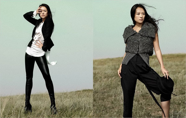 A group of photos was released recently showing actress Zhang Ziyi on grassland in Inner Mongolia last year. The photos were shot by acclaimed American photographer Yu Tsai.