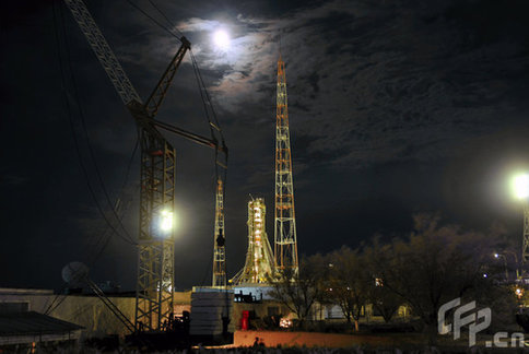 Soyuz-U space rocket carrying Progress M-02M unmanned cargo transport blasts off from the launch pad at Baikonur Cosmodrome. [CFP]