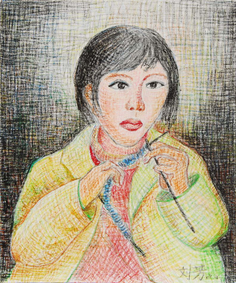 This work is from Liu Fang, 15 years old. She suffered high paraplegia following the earthquake and is classified as grade 2 disabled. She now lives in Group 3, Shifeng Village, Xiaoyuan County, Nanbu Shire, Sichuan Province. [China.org.cn]
