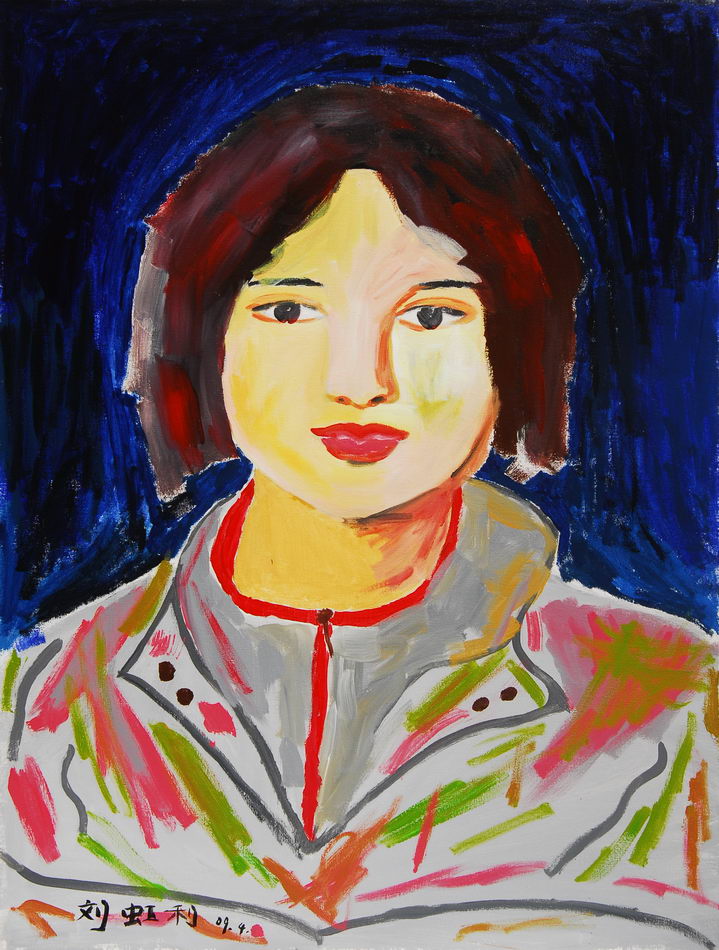 This work is from Dongqi Middle School Student Liu Hongli, 19 years old. Liu suffered amputation of her left leg following the earthquake and is identified as grade 3 disability. She now lives in Group 9, Guwang Village, Dongbei County, Mianzhu City, Sichuan Province. [China.org.cn]