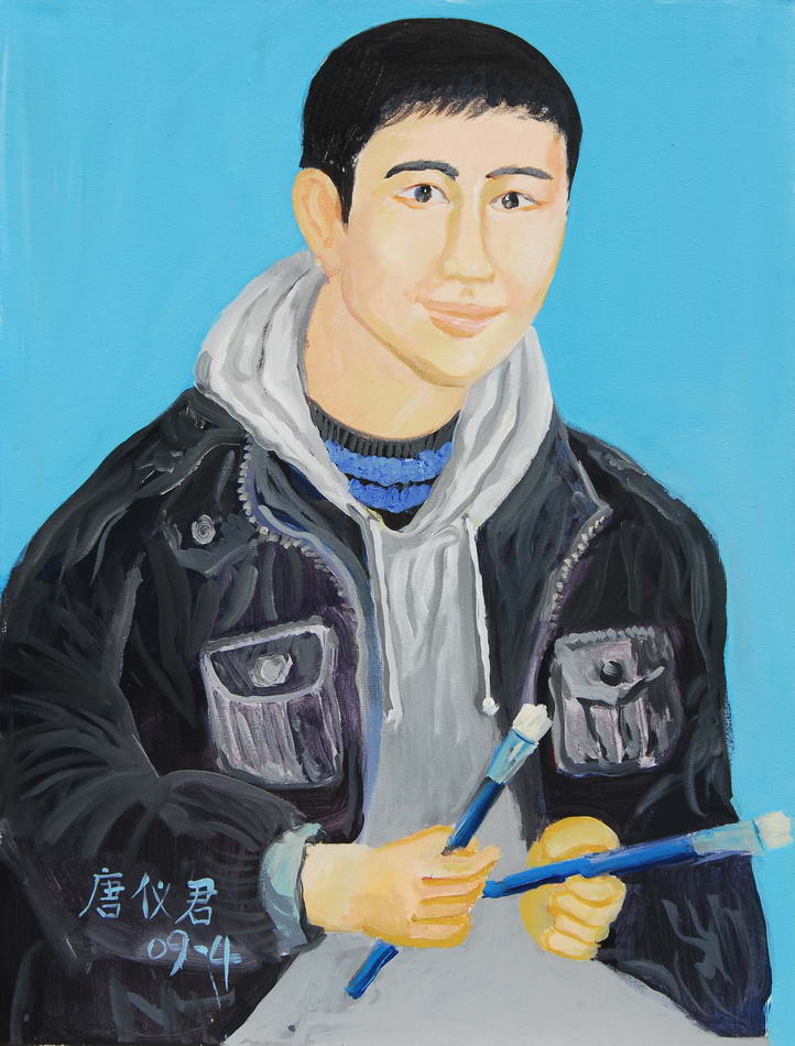 This work is from Dongqi Middle School student Tang Yijun, 19 years old. Tang lost both legs in the earthquake and is classified as grade 1 disabled. Tang now lives in Group 5, Tuanjie Village, Tumen County, Mianzhu City, Sichuan Province. [China.org.cn]