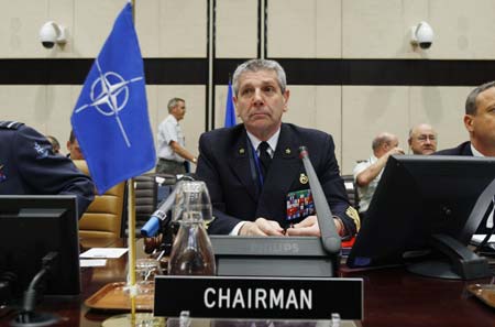 Chairman of the NATO Military Committee Admiral Giampaolo Di Paola is seen at the start of a NATO Chiefs of Defence meeting at the Alliance headquarters in Brussels May 6, 2009.