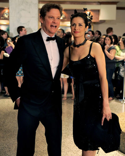 Actor Colin Firth and wife Livia pose for photographers on the red carpet for the annual black-tie White House Correspondents Dinner in Washington, May 9, 2009.