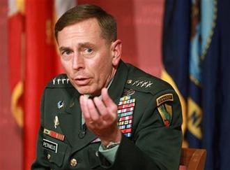 U.S. Army General David Petraeus, head of U.S. Central Command, addresses an audience during a forum at the John F. Kennedy School of Government on the campus of Harvard University, in Cambridge, Mass., Tuesday, April 21, 2009. [Steven /SenneAP Photo] 