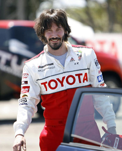 Actor Keanu Reeves attends a press practice day for the 2009 Toyota Pro/Celebrity car race in Long Beach, California April 7, 2009. 