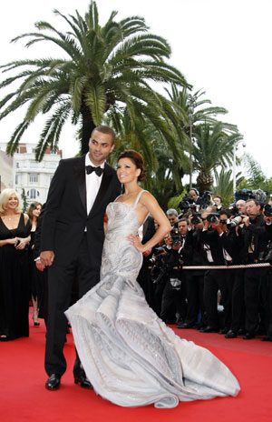 Actress Eva Longoria Parker of the series "Desperate Housewives" and her husband Tony Parker arrive for the screening of the film "Bright Star" by director Jane Campion at the 62nd Cannes Film Festival May 15, 2009.