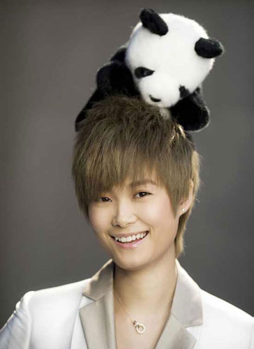 To commemorate the first anniversary of the deadly Sichuan earthquake, the May issue of Time Out magazine's Beijing edition features the Sichuan-born singer Li Yuchun with a toy giant panda, the most well-known local habitant. 