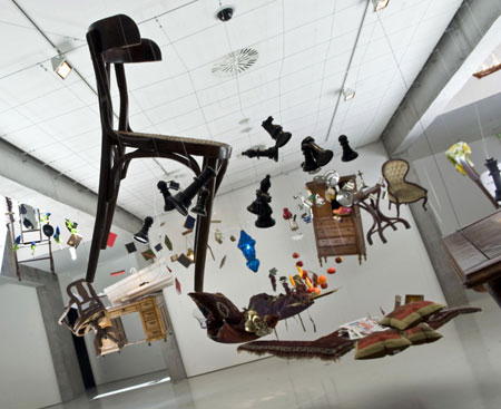 A work by Spanish artist Pamen Pereira is displayed during the exhibition "This is a love story" at a culture centre in Burgos, May 29, 2009.