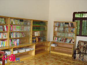 Free library built by the village committee 