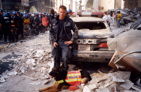 Symington said he drove to New York City with Trakr after the World Trade Center collapsed and helped doing search and rescue. [Xinhua/AFP]