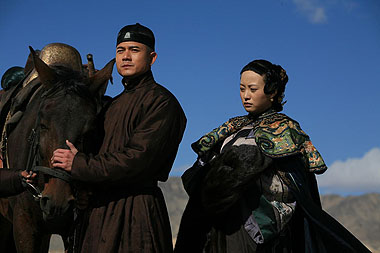 The hero played by Aaron Kwok and the heroine played by Hao Lei
