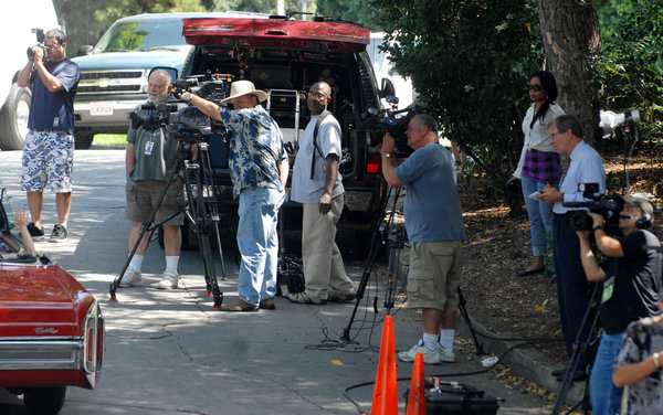 Media outside Michael Jackson's house