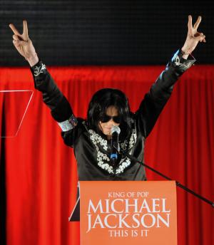 Michael Jackson on the press conference for his London concert 2009