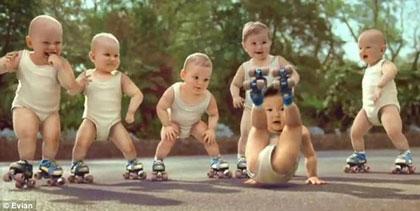 Scroll down for the video: The video of babies performing skating stunts has been watched over 4 million times on YouTube lone in the last week alone. [CCTV.com]