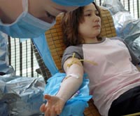 Citizens donates blood for people injured in Urumqi riot
