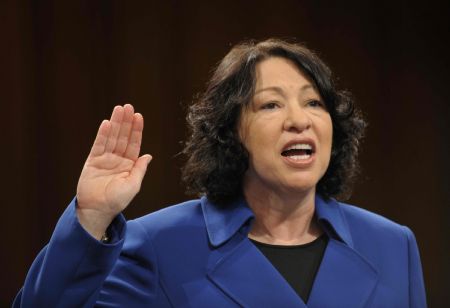 The U.S. Supreme Court Justice nominee Sonia Sotomayor testifies before the Senate Judiciary Committee during her Senate confirmation hearings on Capitol Hill, in Washington D.C., capital of the United States, on July 13, 2009. [Xinhua]