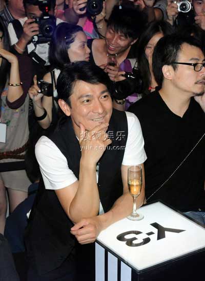 Singer-actor Andy Lau at the opening ceremony of a fashion boutique in Shanghai on July 14, 2009