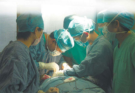 Doctors perform a gender reassignment surgery in Beijing. 