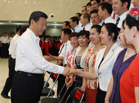 Chinese Vice President Xi Jinping attends the graduation ceremony of the Party School of the Communist Party of China (CPC) Central Committee July 16, 2009. The ceremony marked the graduation of 744 Party officials from the Central Party School and more than 2,800 graduates from the school's branches.