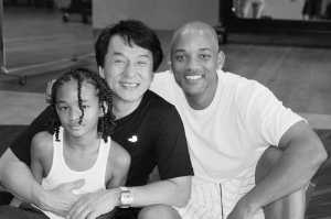 Jaden Smith (L) with Jackie Chan and Will Smith