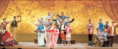 Students at the Traditional Opera School, affiliated with the Shanghai Theater Academy, stage a performance at the Yifu Theater in Shanghai. [Shanghai Daily]