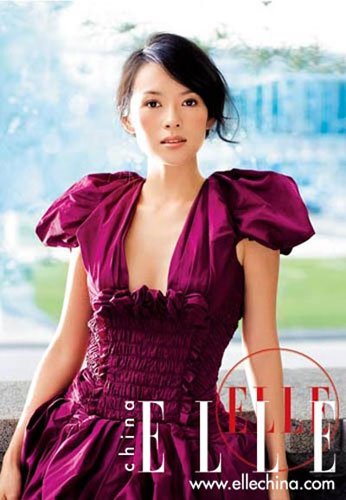 Actress Zhang Ziyi graces the cover of ELLE China August issue. 