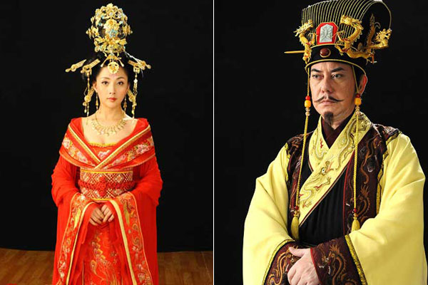 Yin Tao as Yang Guifei (left) and Anthony Wong as Xuanzong in the upcoming television drama, 'Secret Anecdotes of Yang Guifei'. 