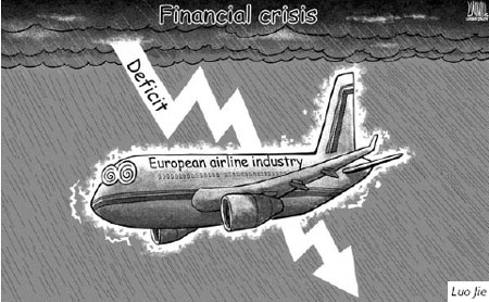 Financial crisis and deficit made European airline industry move hard
