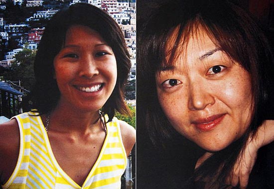 Undated pictures of journalists Laura Ling (L) and Euna Lee are displayed during a public vigil in San Francisco, California, June 24, 2009. [Xinhua via agencies]