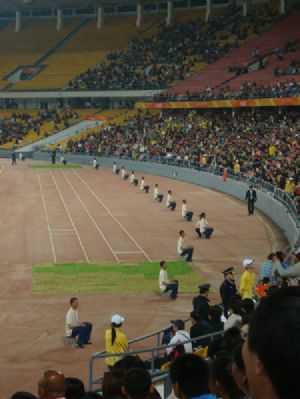  Security guards at a stadium (Photo Source:Chinadaily.com)