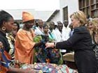 Clinton tours African refugee camp