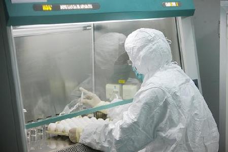 In this June 8 file photo, a researcher with Sinovac Biotech Company begins preparation work for producing A/H1N1 influenza vaccine for human use with the seed lot of flu virus 'NYMCX-179A' in Beijing. 