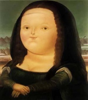 Colombian Painter Fernando Botero is now famous for being one of the first artists to use the horrors of Abu Ghraib as inspiration for his work. But some years ago he was known for renditions -- some might call them parodies --of Old Masters, like this Fatso Mona Lisa. [CCTV.com]