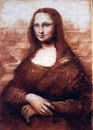 The Mona Lisa on Toast by Tadhiko Okawa recreated Da Vinci's Mona Lisa ... from 1,426 pieces of burnt toast.[CCTV.com]