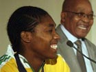 Gender controversy runner Semenya greeted at home