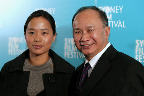 Director John Woo (R) and his daughter Angeles Woo attend the Australian premiere of 'Red Cliff' during the Sydney Film Festival on June 9, 2009 in Sydney, Australia.